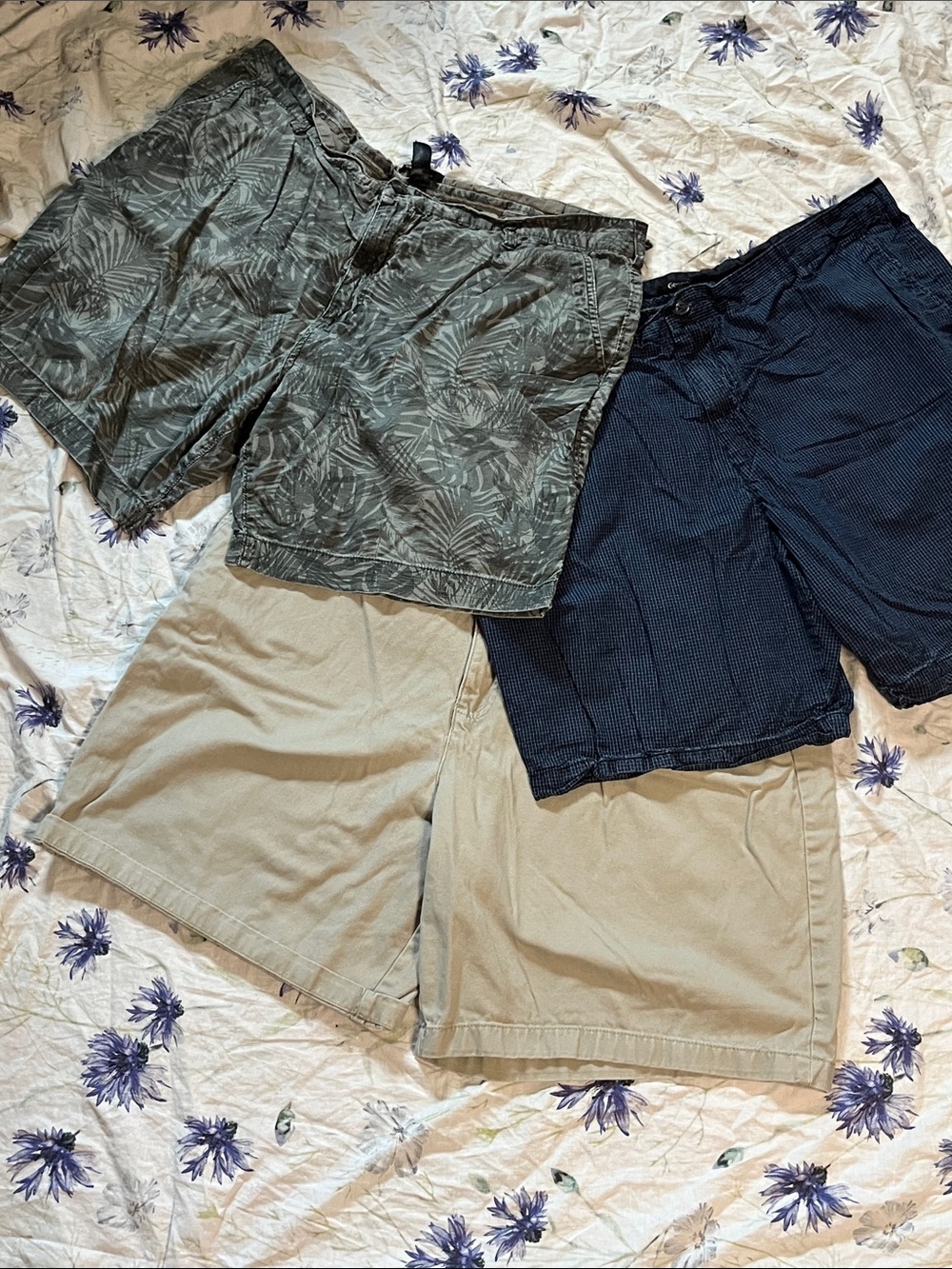 George Men's Shorts Trio — Olive Leaf, Navy, and Khaki